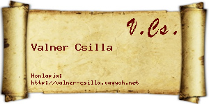Valner Csilla névjegykártya